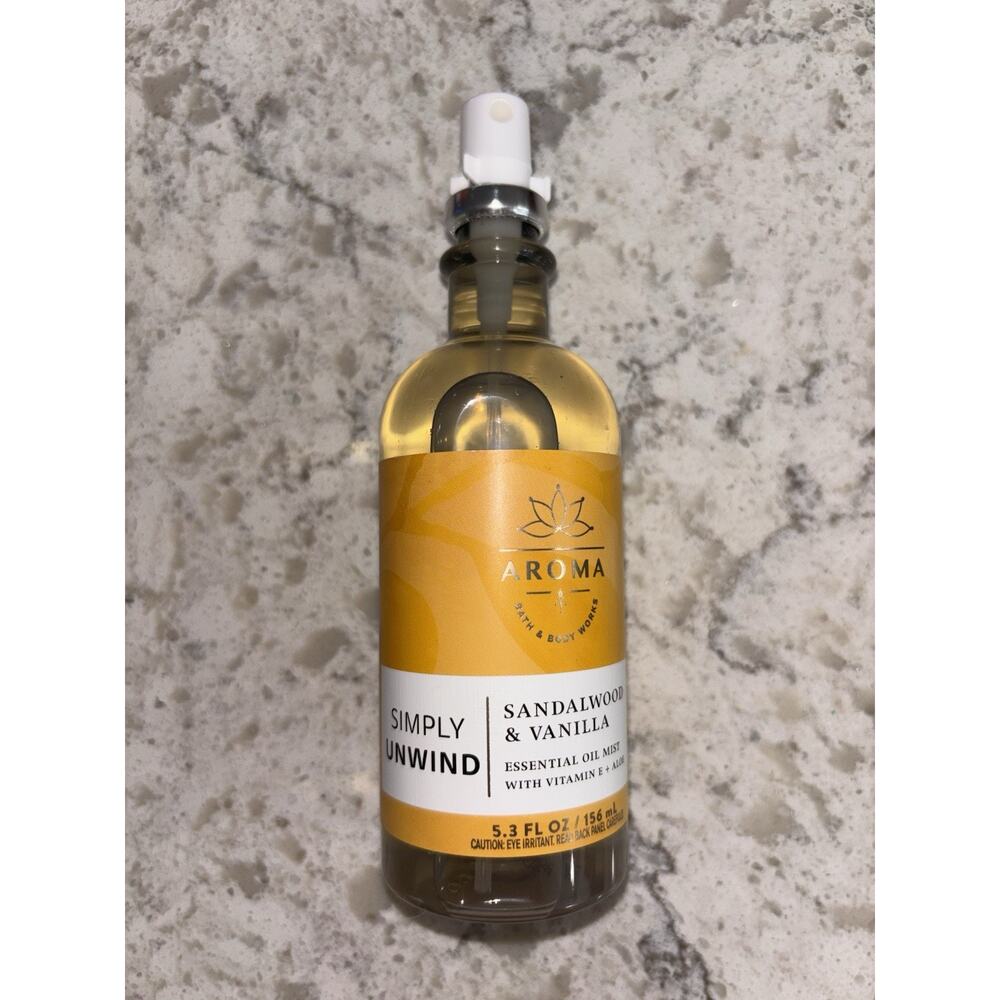 New BATH & BODY WORKS Aroma Sandalwood Vanilla Essential Oil Mist 5.3fl oz 156ml
